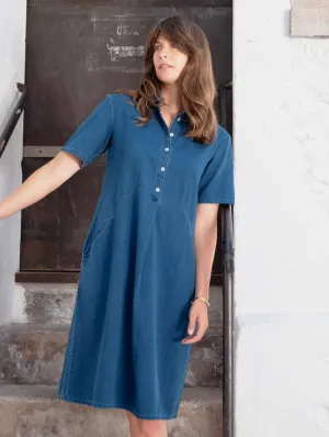 Robe chemise en coton pour femme Alexa | Denim texturé