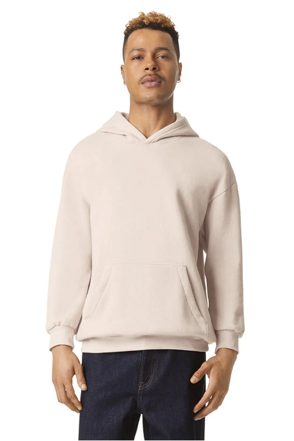 American Apparel Sweat à capuche en polaire ReFlex pour homme avec poche kangourou - Os