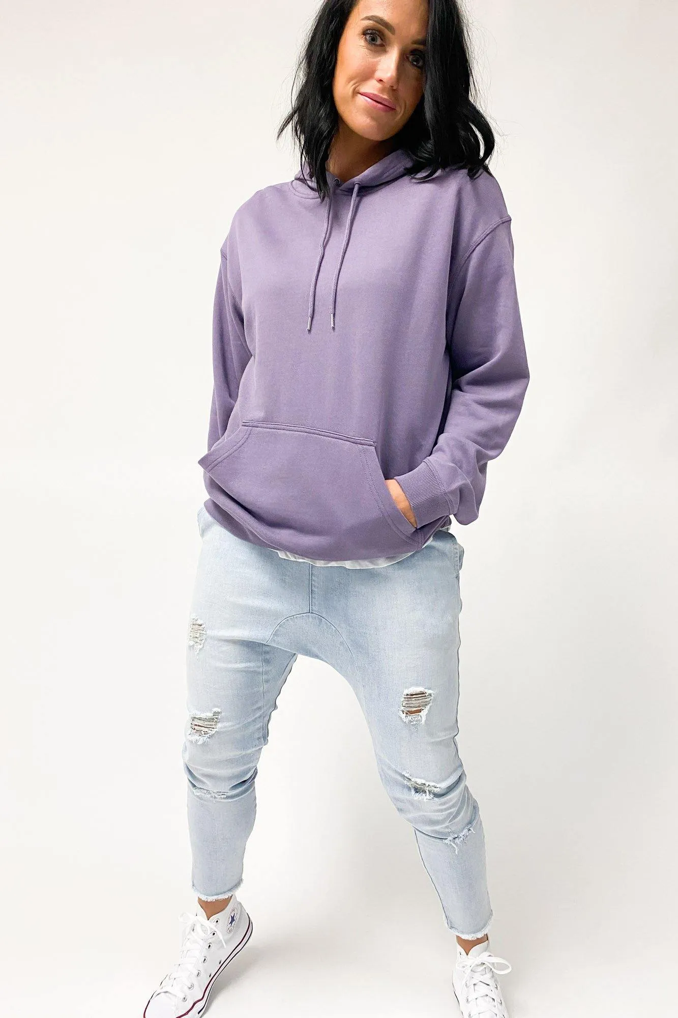Comme Couleur Premium Capuche Mauve