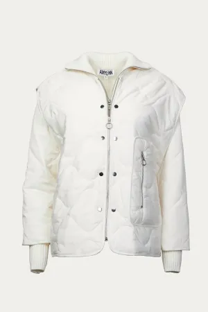 Veste Ash matelassée rembourrée avec coque amovible en blanc