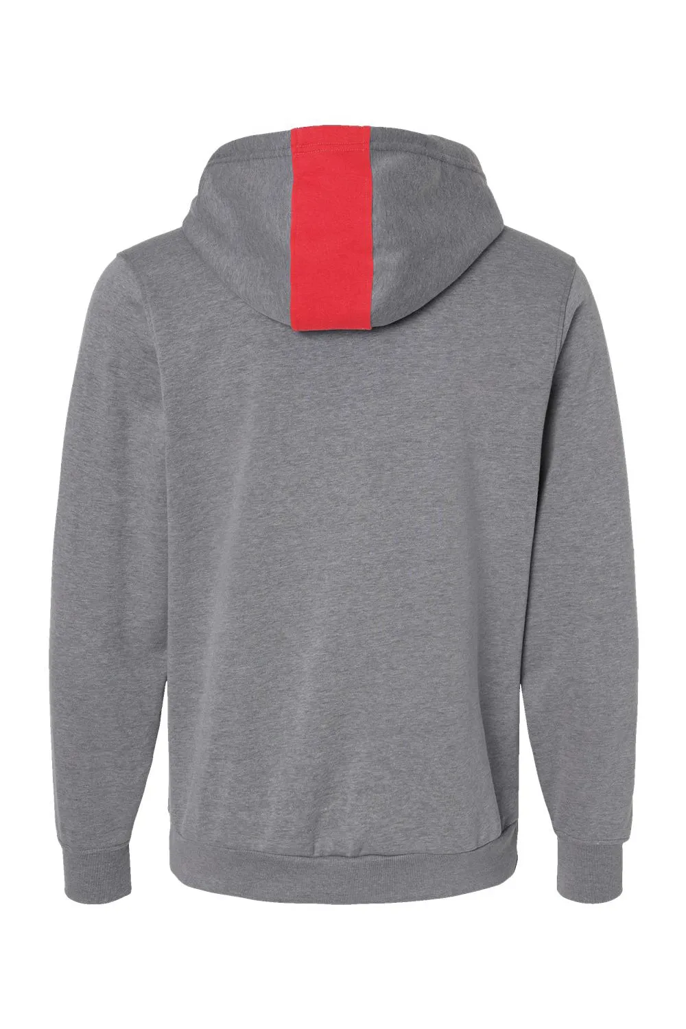 Augusta Sportswear Pull à capuche polaire pour homme Eco Revive 3 saisons avec poche kangourou - Rouge écarlate/Gris chiné