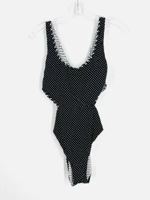 Becca Taille L Noir/Blanc à pois rayé NOUVEAU Maillot de bain