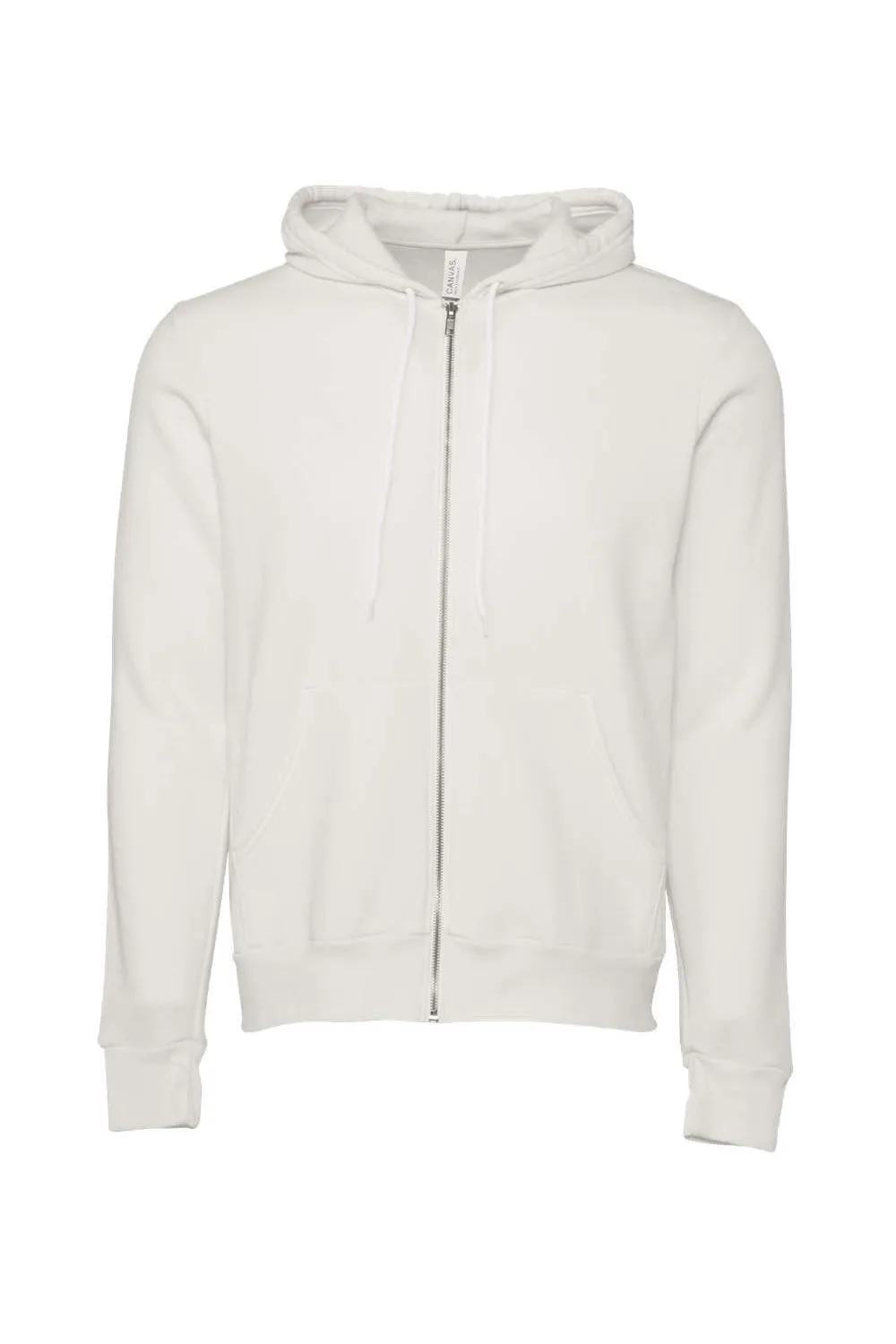 Bella   Canvas Sweat à capuche en polaire pour homme avec fermeture éclair complète et poches - Blanc vintage