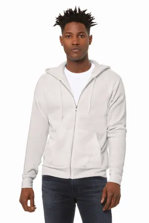 Bella   Canvas Sweat à capuche en polaire pour homme avec fermeture éclair complète et poches - Blanc vintage