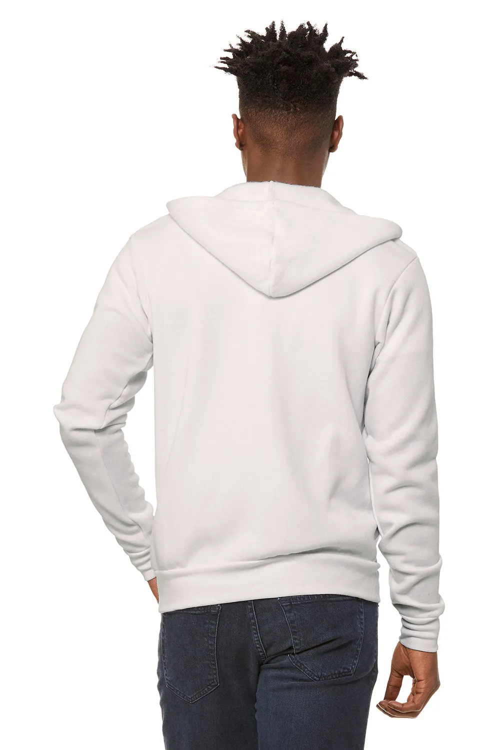 Bella   Canvas Sweat à capuche en polaire pour homme avec fermeture éclair complète et poches - Blanc vintage