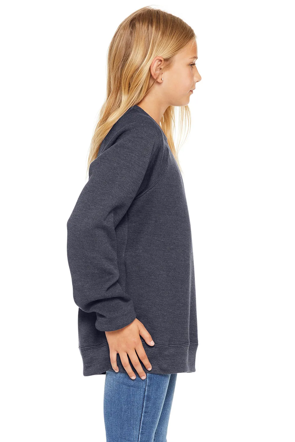 Bella   Canvas Sweat-shirt à capuche en polaire éponge pour jeunes - Bleu marine chiné