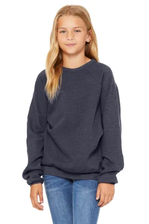 Bella   Canvas Sweat-shirt à capuche en polaire éponge pour jeunes - Bleu marine chiné