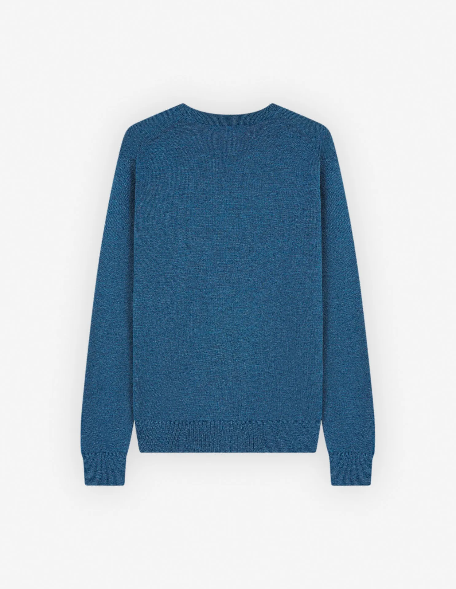 Pull régulier avec patch de tête de renard en gras Saphir