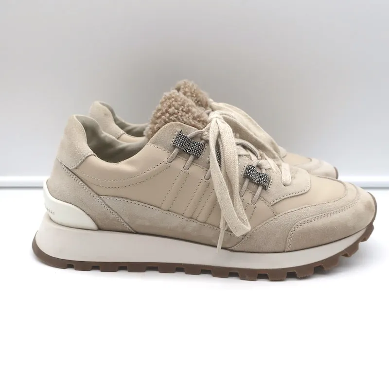 Brunello Cucinelli Basket de course en daim et garniture de monili Taille 39