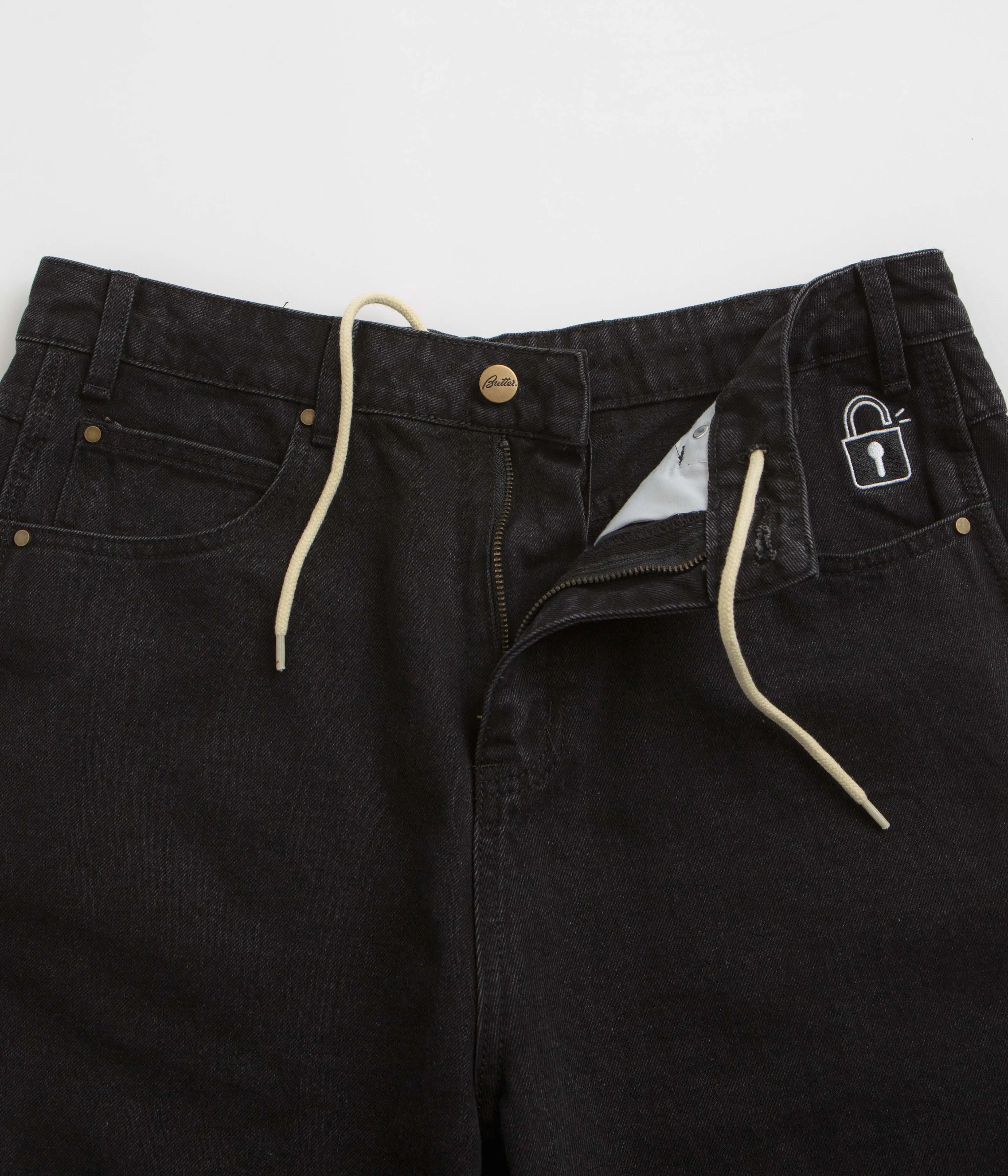 Butter Goods Shorts en Jean Lock - Noir Uni Butter Goods