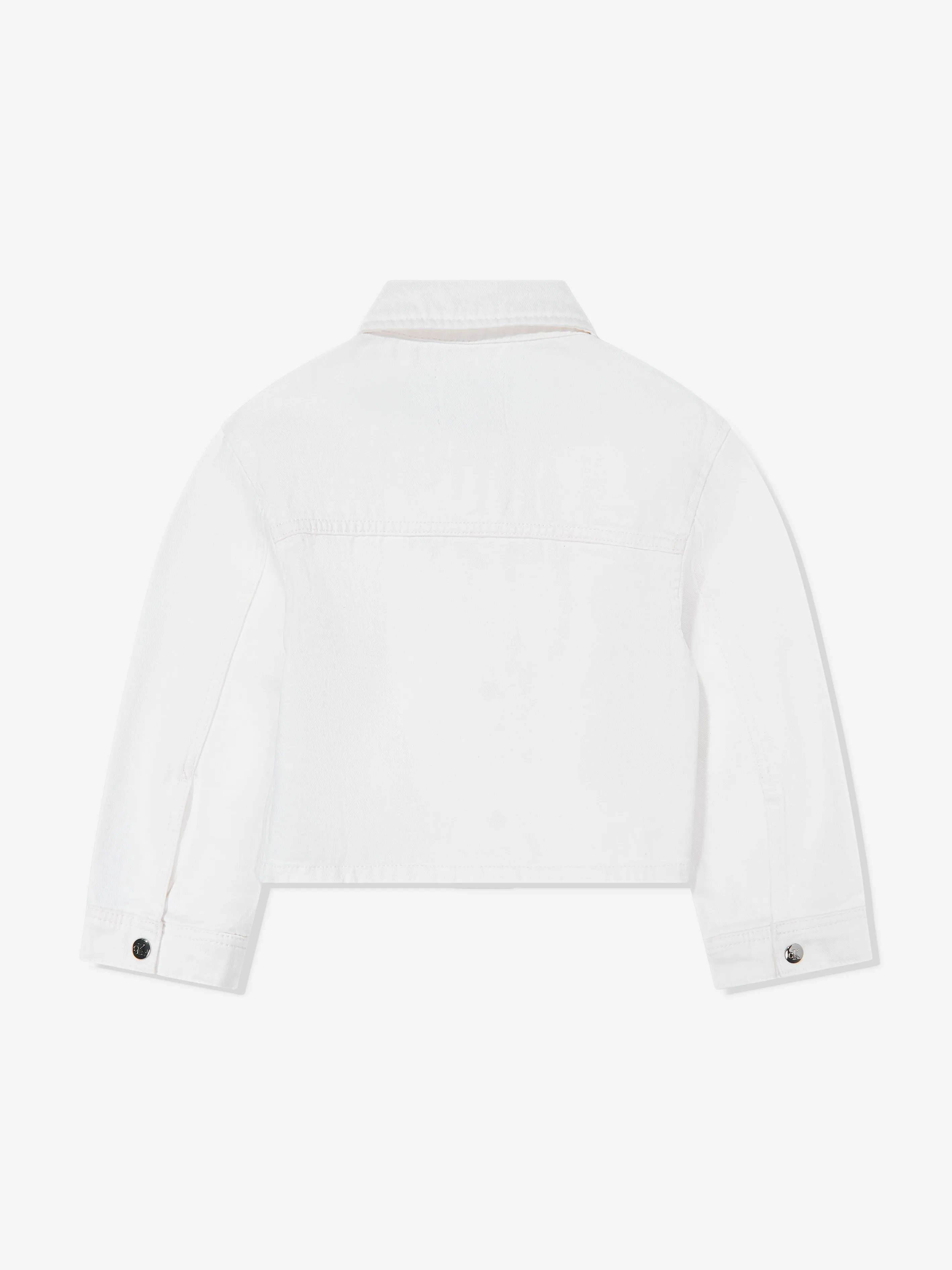 Veste en jean à boutons Calvin Klein pour filles en ivoire