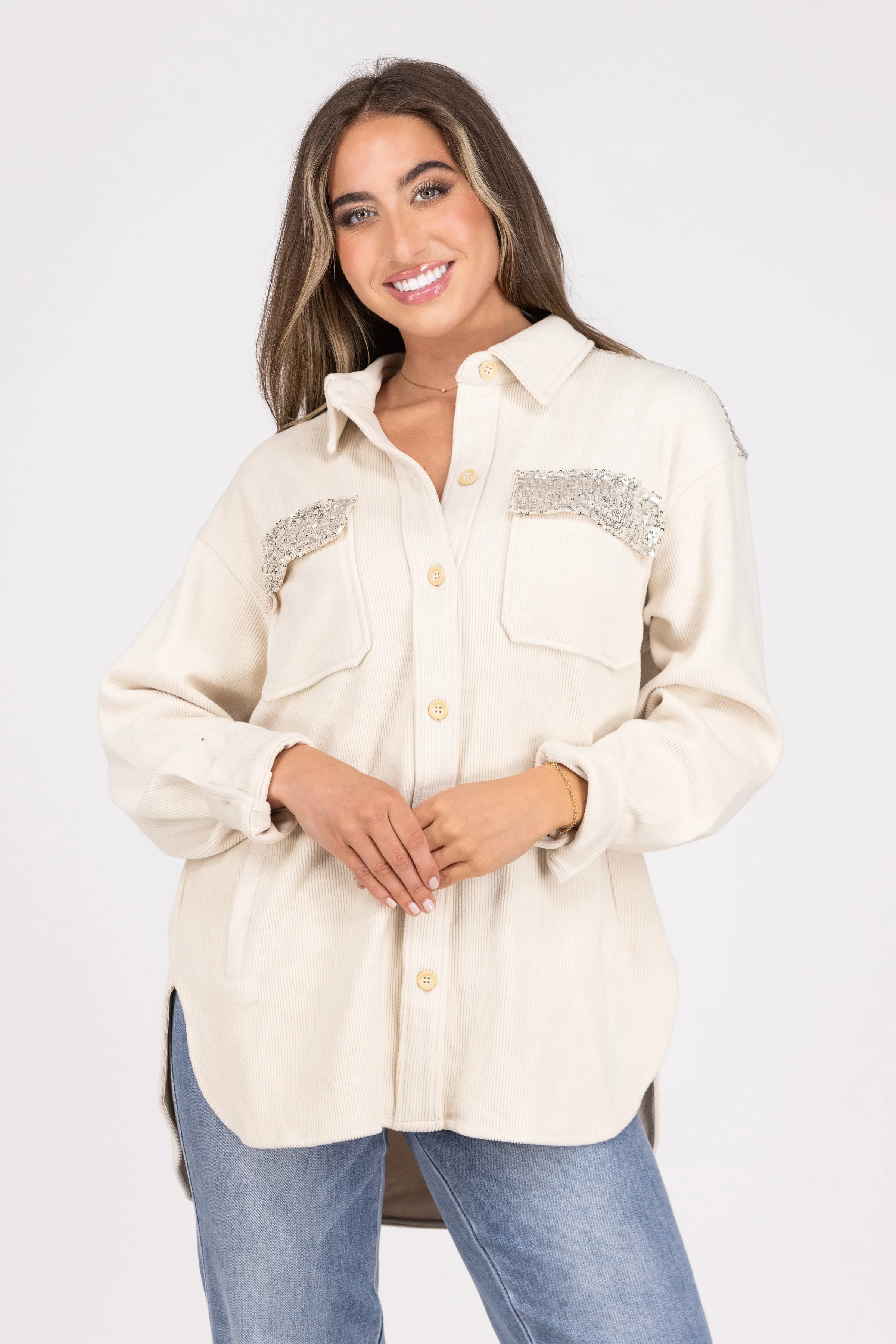Veste en velours à paillettes pour femmes - Impossible de la manquer