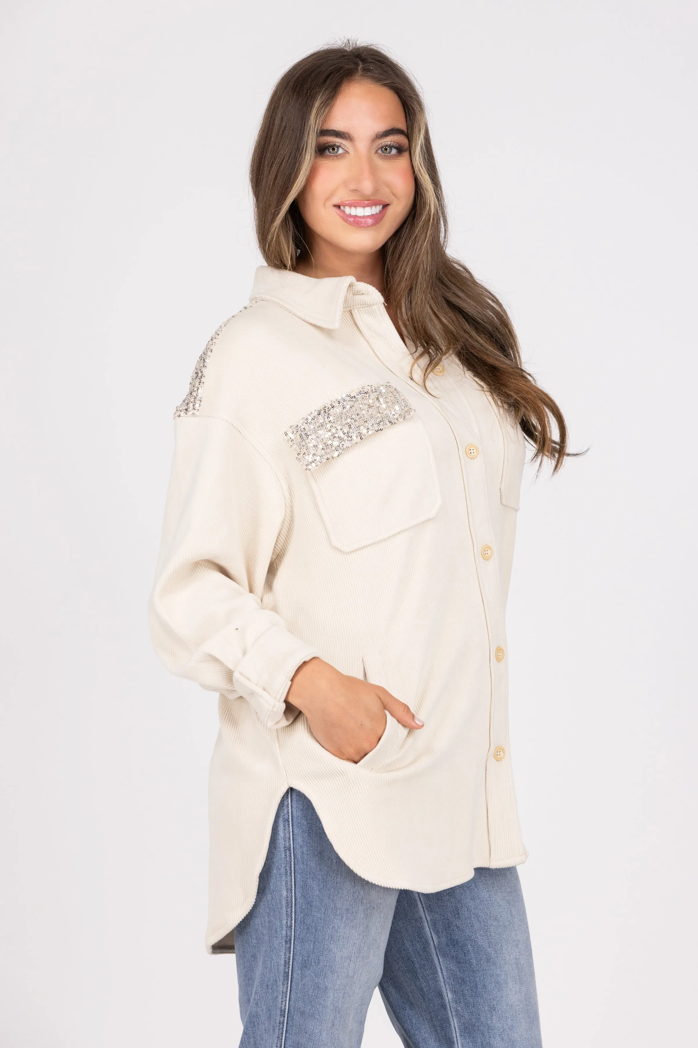 Veste en velours à paillettes pour femmes - Impossible de la manquer