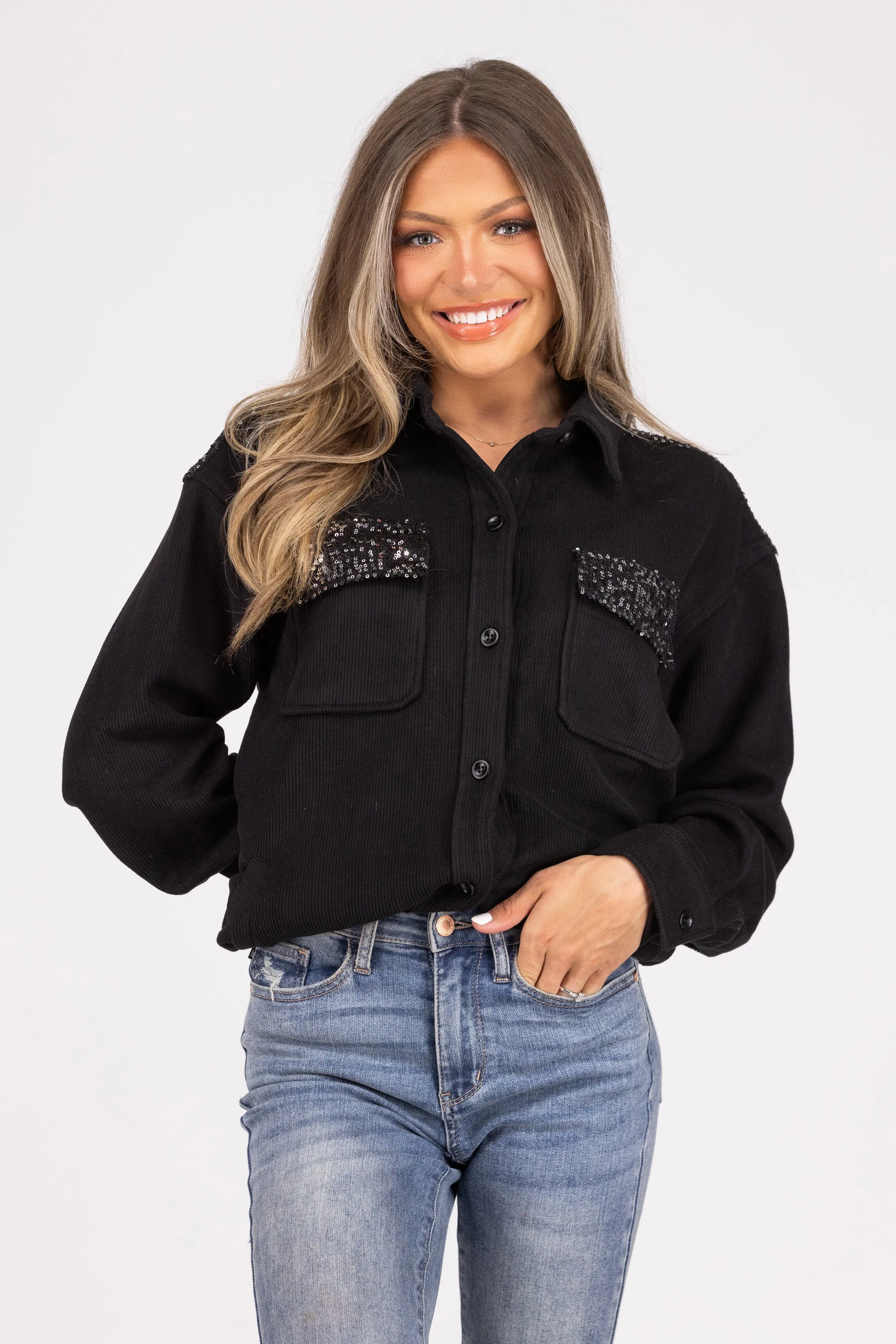 Veste en velours à paillettes pour femmes - Impossible de la manquer