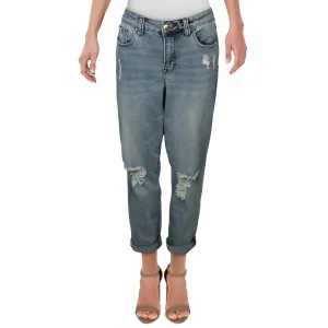 Jeans pour femmes Celebrity Pink déchirés taille moyenne style girlfriend en grande taille