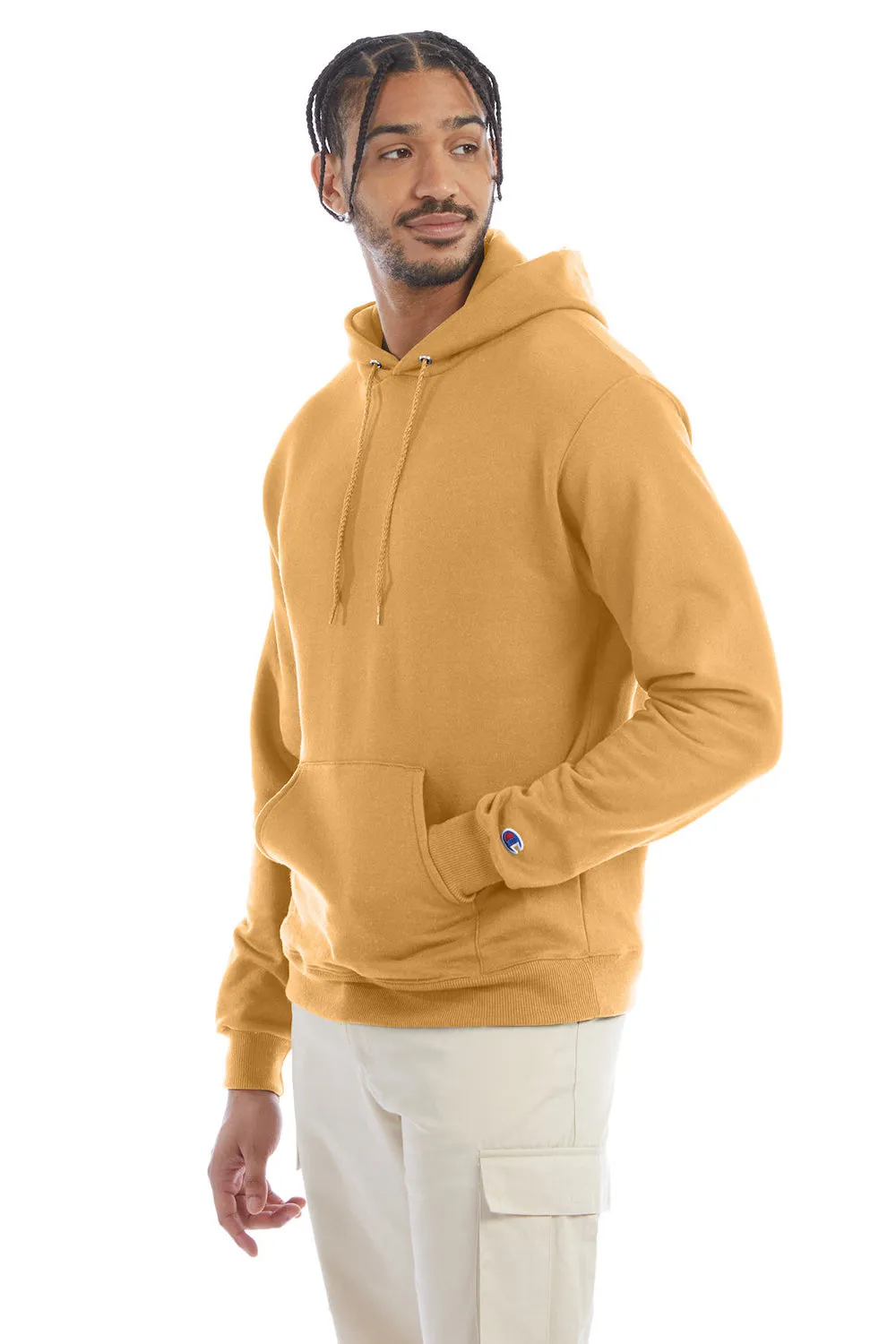 Champion Sweat à capuche pour hommes en polaire double séchage éco anti-humidité avec poche kangourou - Reflet doré