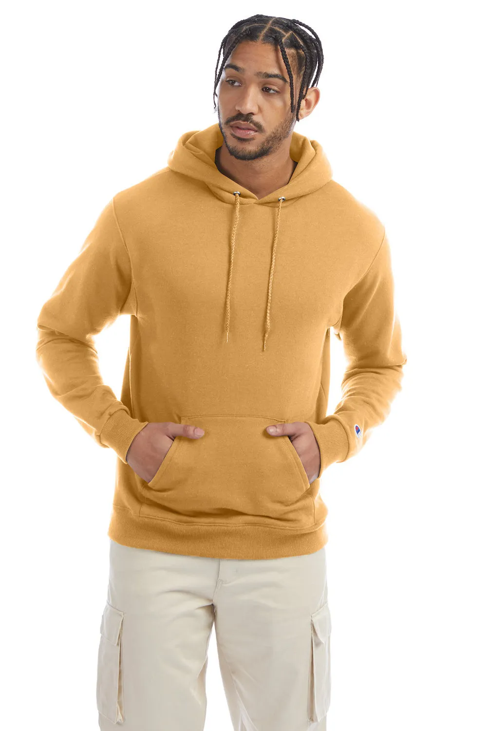Champion Sweat à capuche pour hommes en polaire double séchage éco anti-humidité avec poche kangourou - Reflet doré