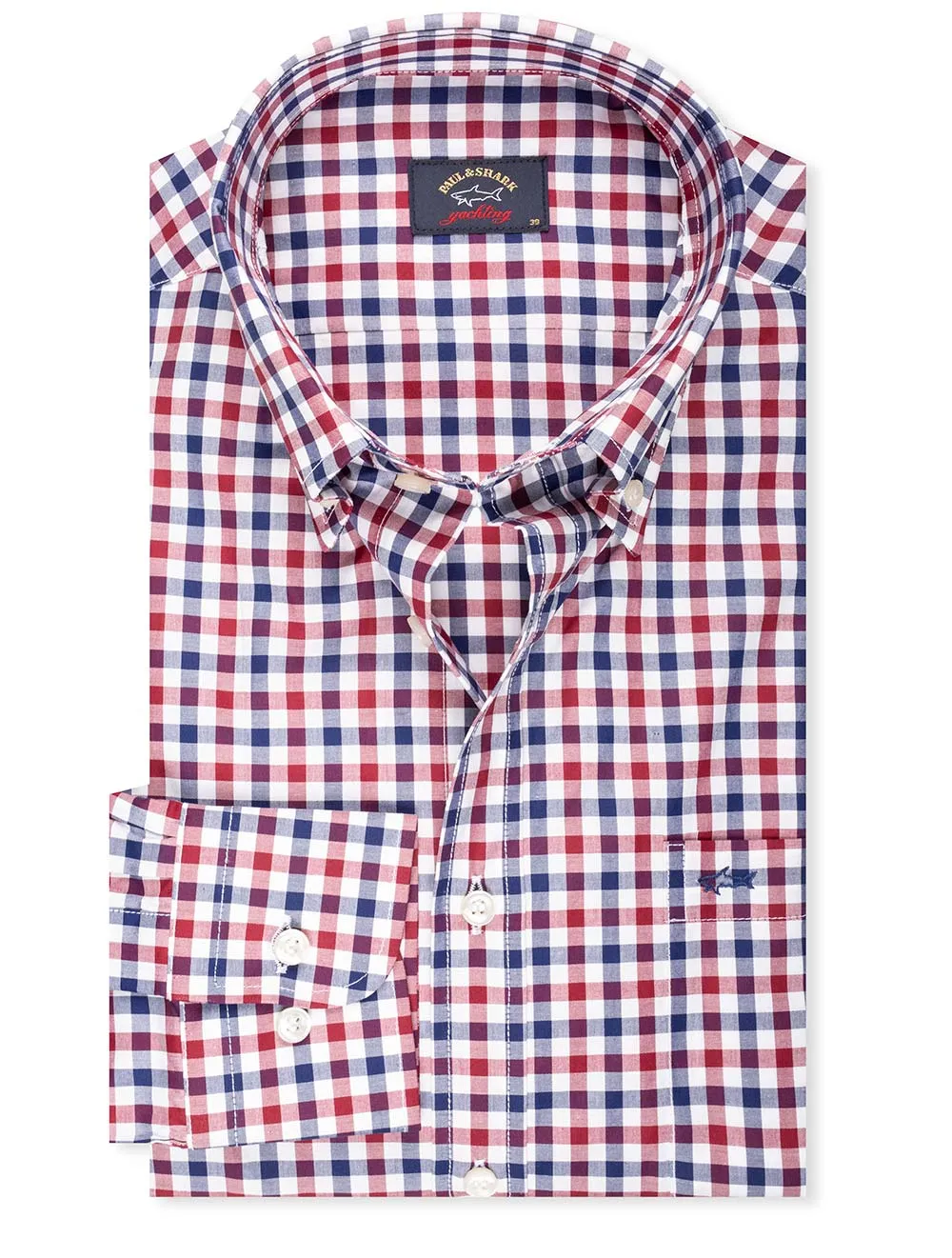 Chemise à carreaux bordeaux