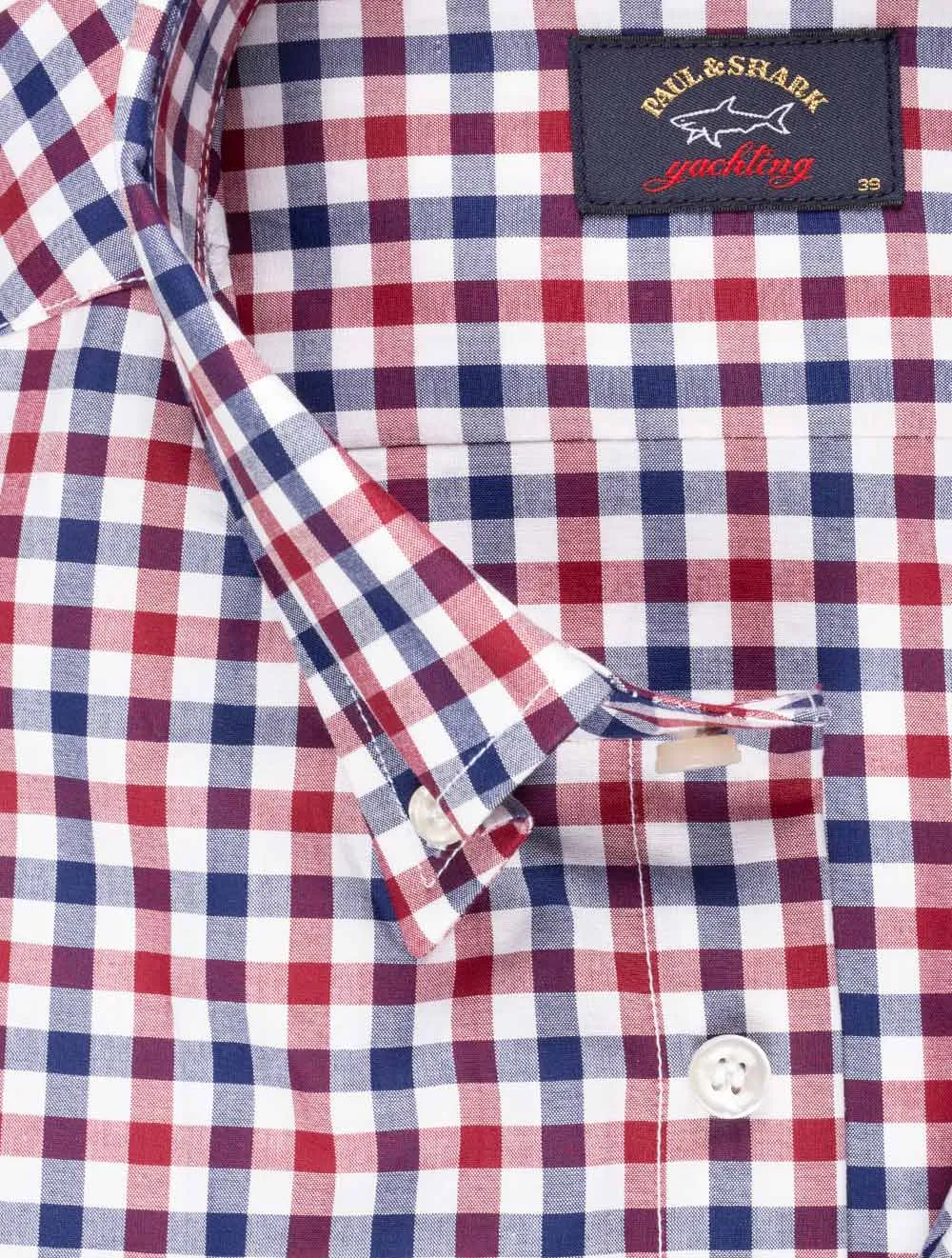 Chemise à carreaux bordeaux