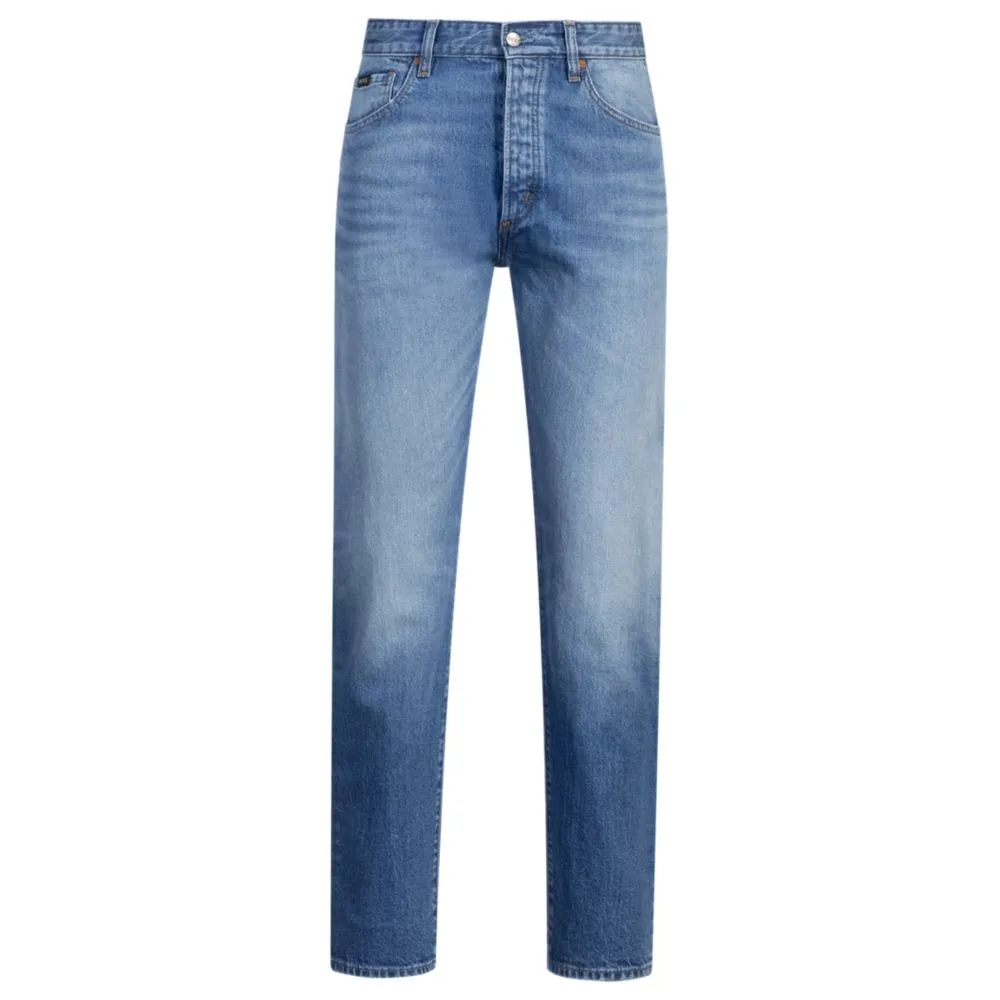 Jeans classiques en denim bleu extensible et confortable