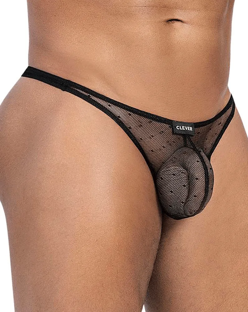 Sous-vêtements intelligents pour hommes Clever 100008 3 pièces Strings australiens latins Noir-orange-noir