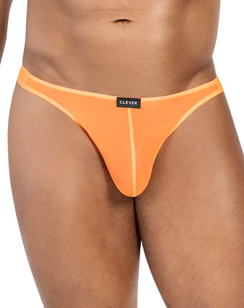 Sous-vêtements intelligents pour hommes Clever 100008 3 pièces Strings australiens latins Noir-orange-noir