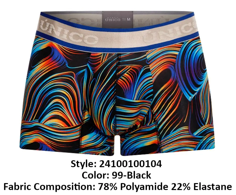 Vêtements_Mundo Unico_Sous-vêtements Hommes Unico 24100100104 Caleçon Trunks Couleur 99-Noir