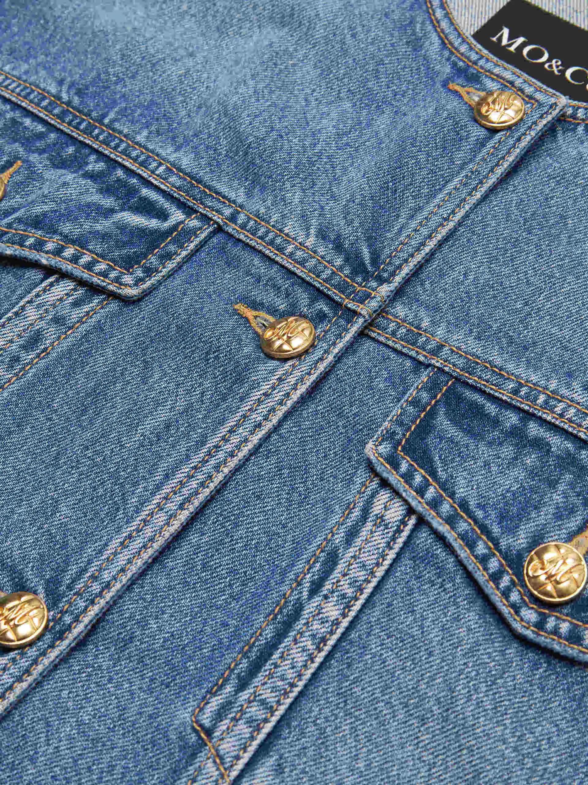 Veste en denim sans col