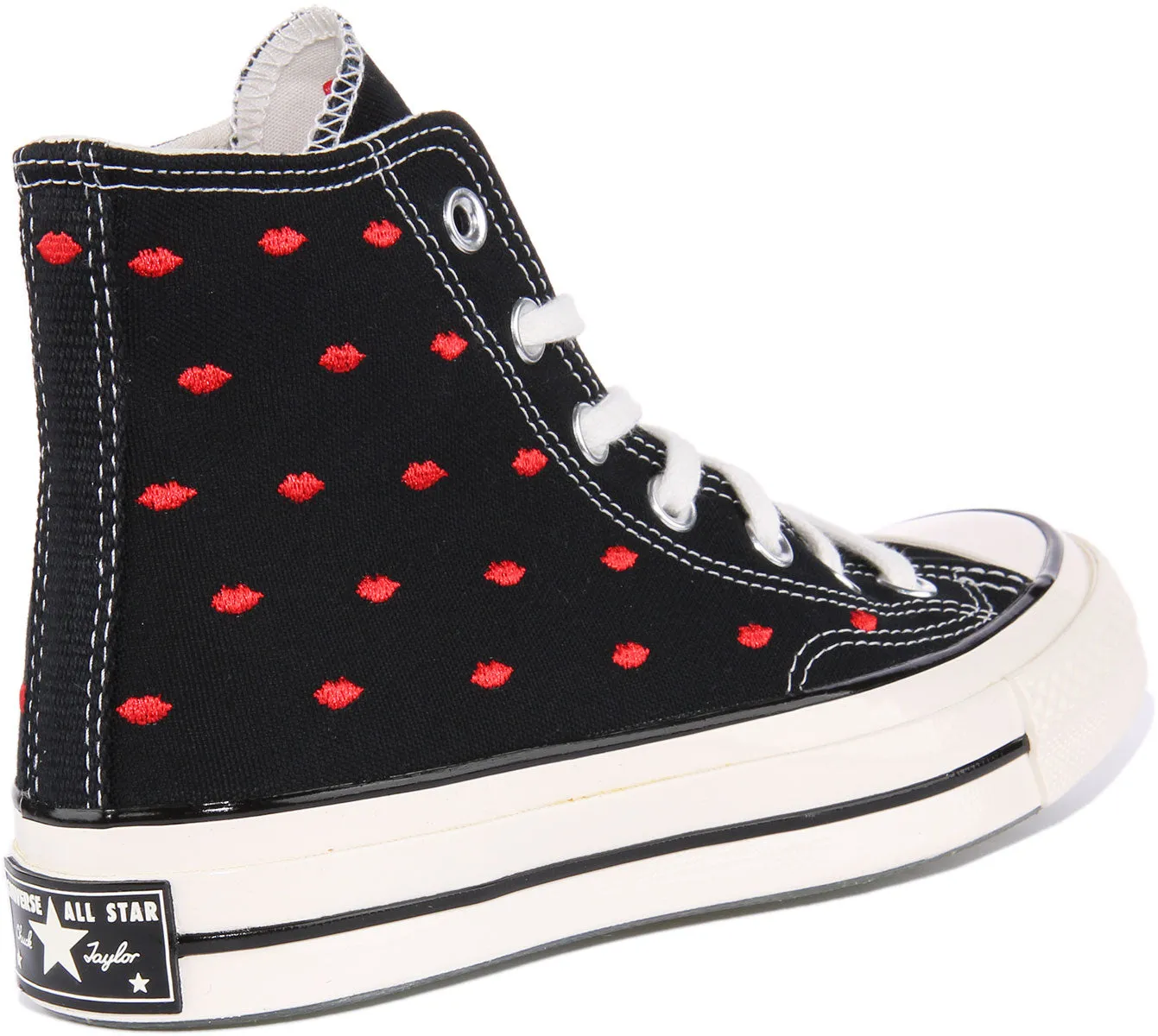 Converse Chuck 70 Lèvres A01600C En Noir Rouge Pour Femmes Chaussures Converse