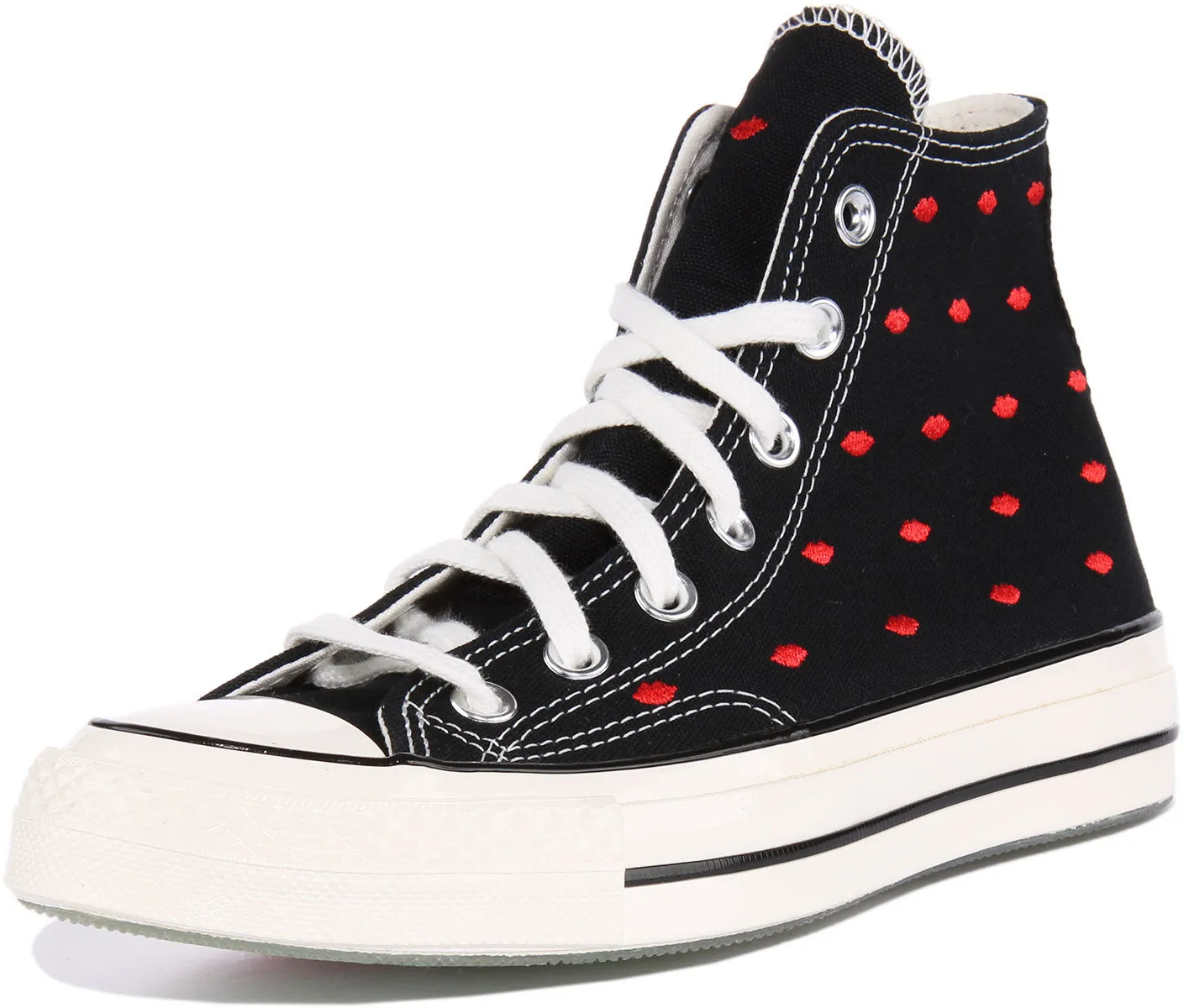 Converse Chuck 70 Lèvres A01600C En Noir Rouge Pour Femmes Chaussures Converse