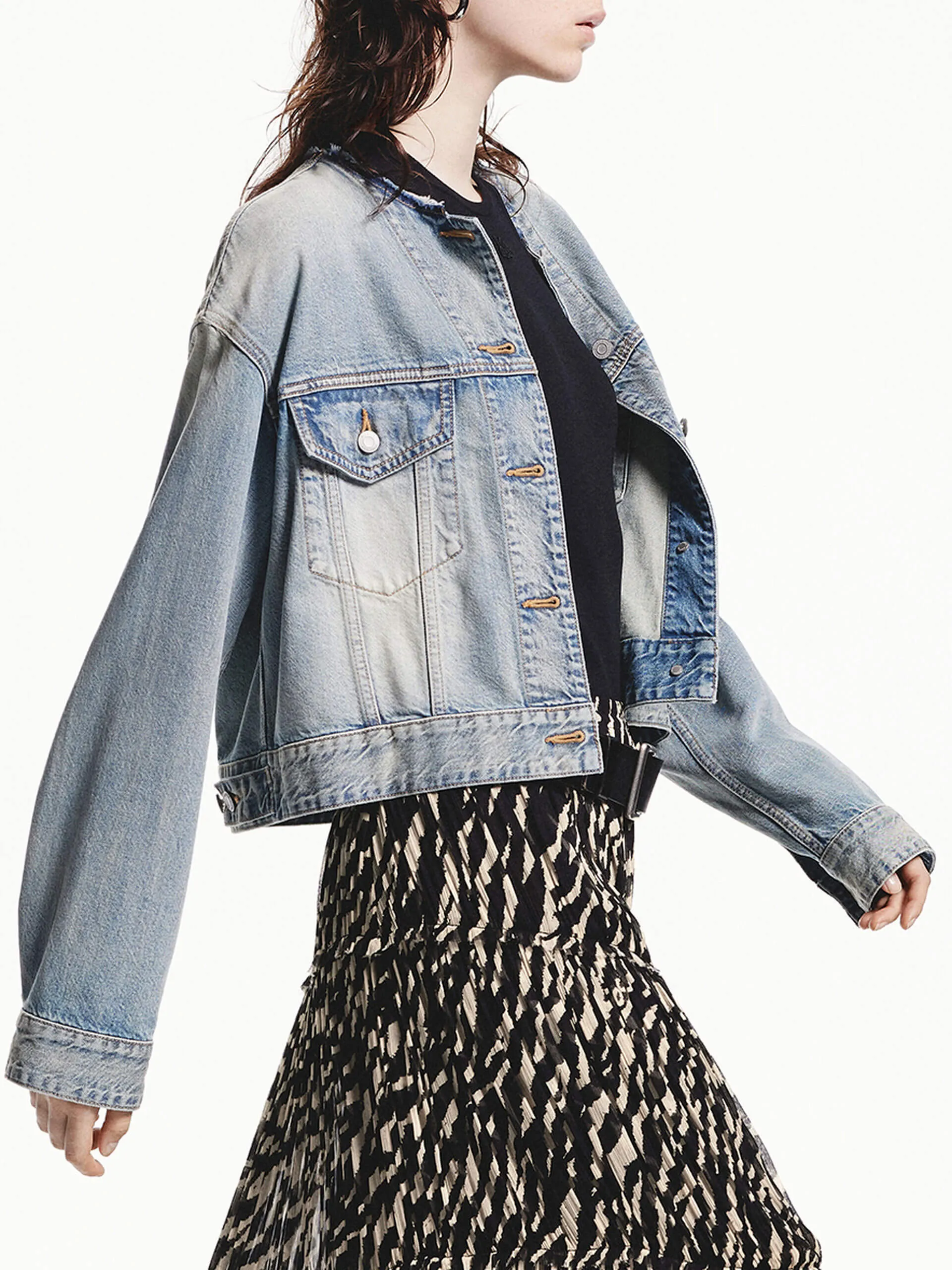 Veste en denim coupée en coton