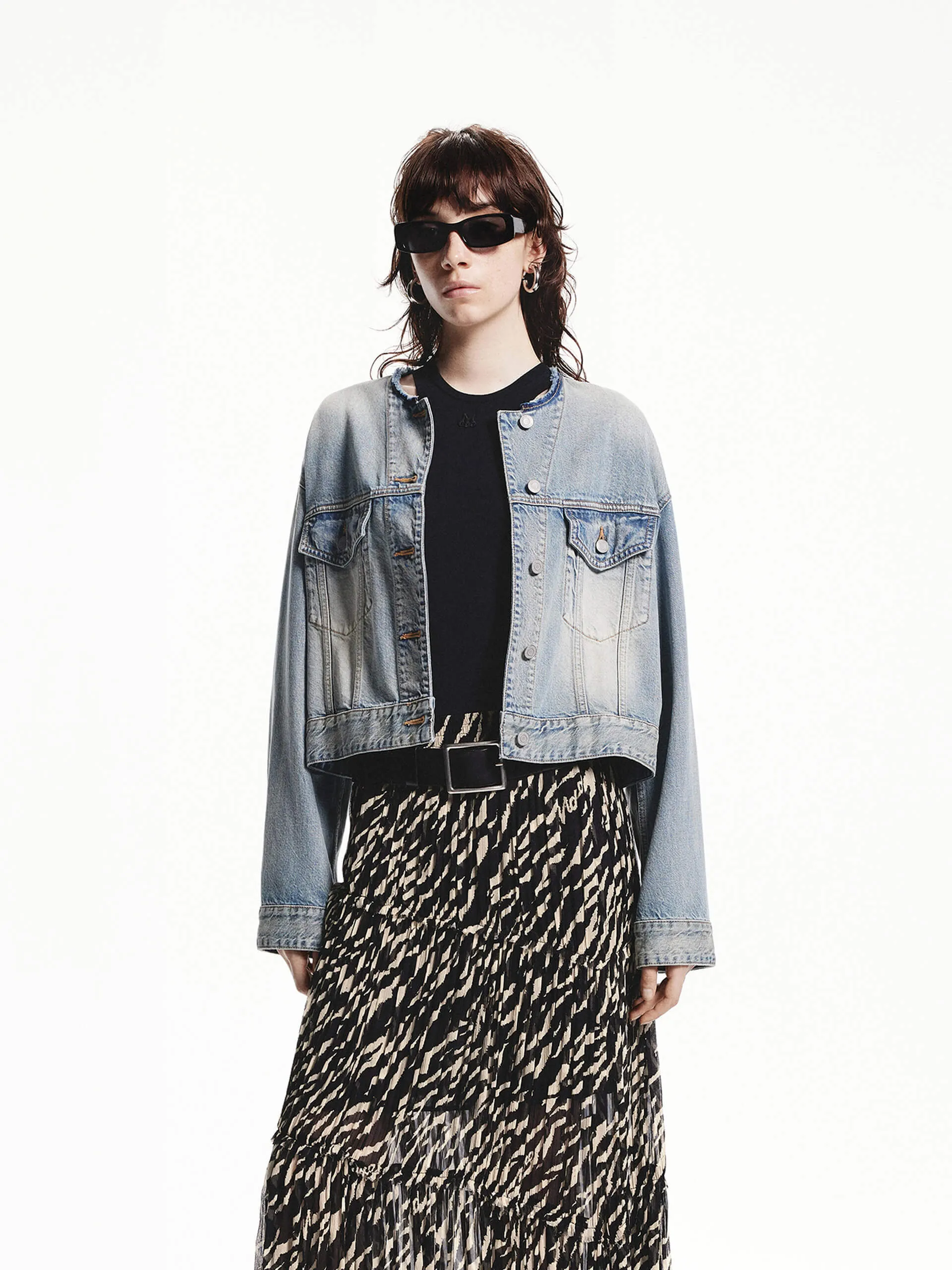 Veste en denim coupée en coton