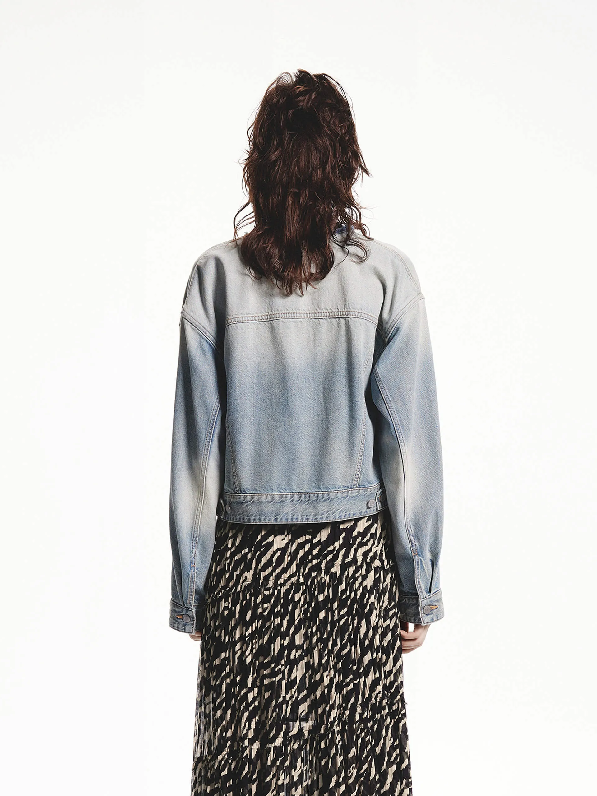 Veste en denim coupée en coton
