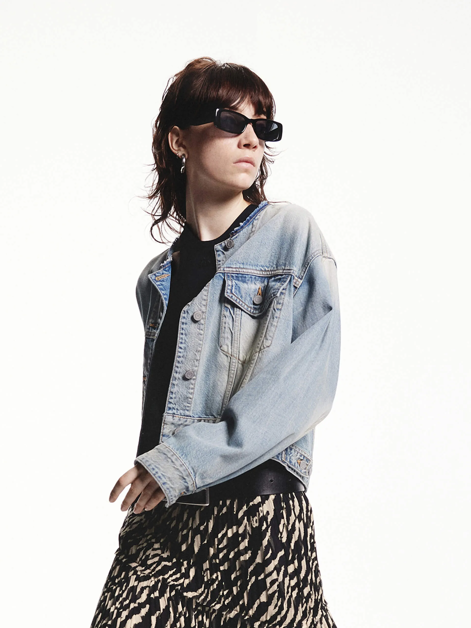 Veste en denim coupée en coton