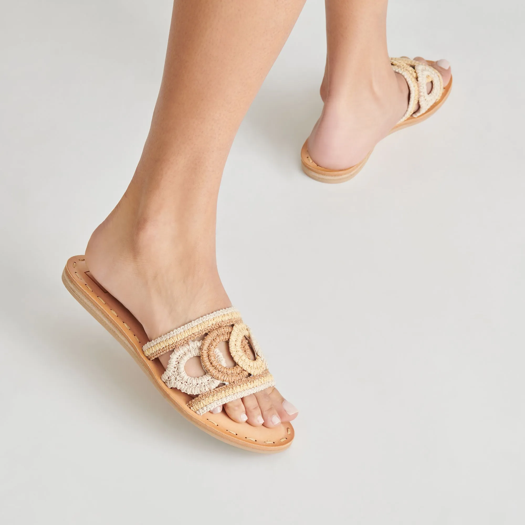 SANDALES DANY NATURELLES MULTICOLORES EN RAFIA