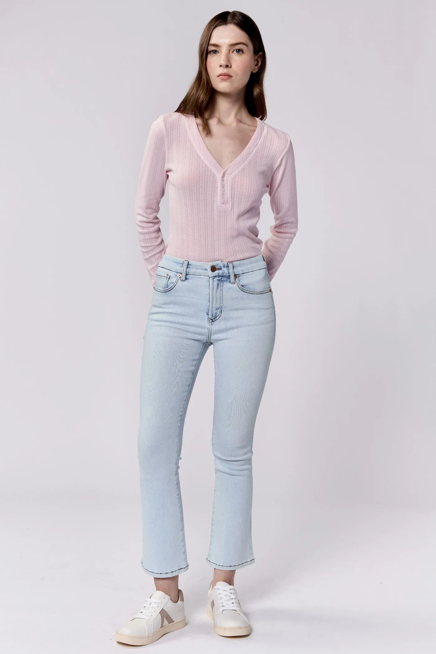 Cher John Jeanne Jeans Flare Coupés Mi-Hauteur Positano