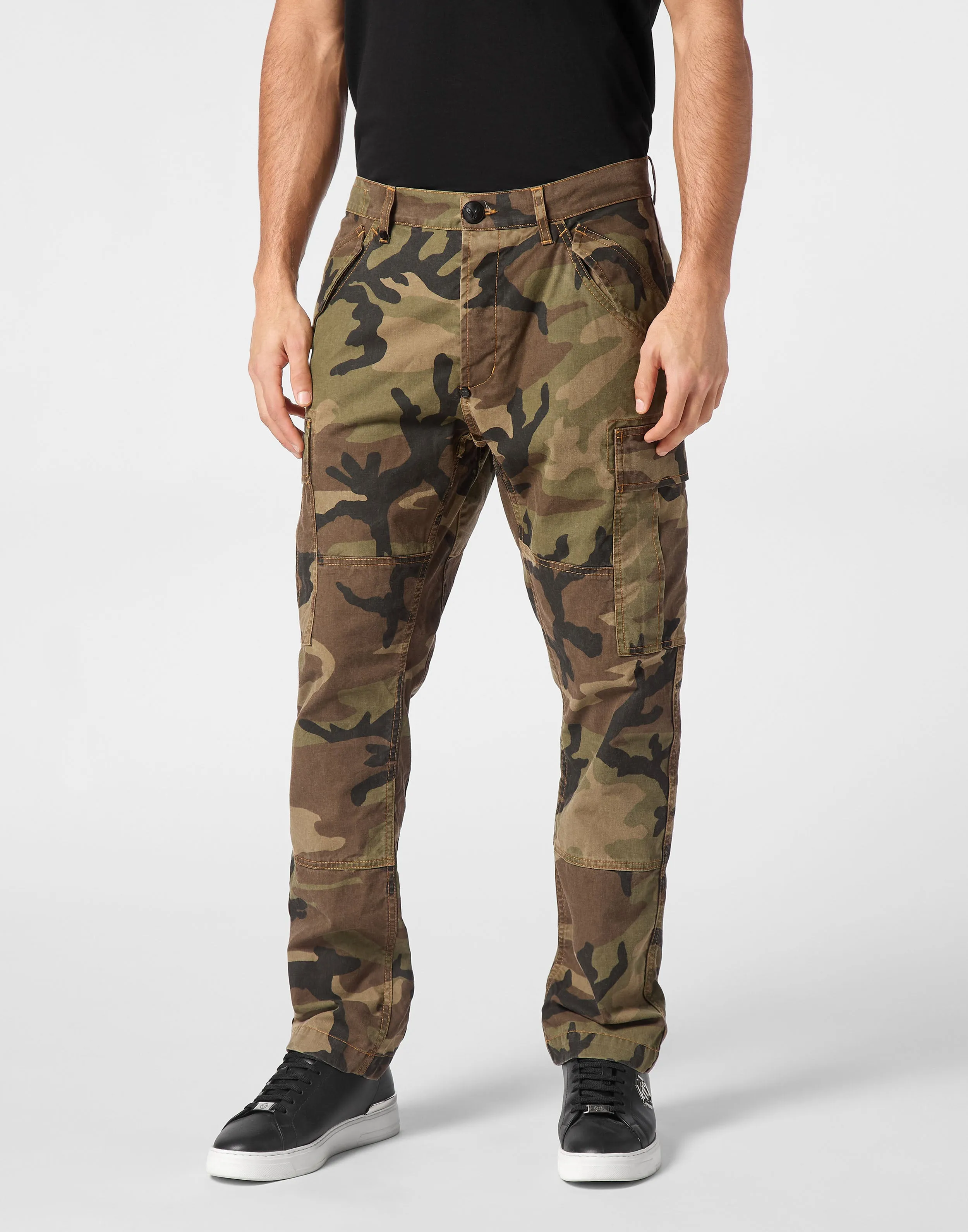 Pantalon Cargo en Denim Camouflage