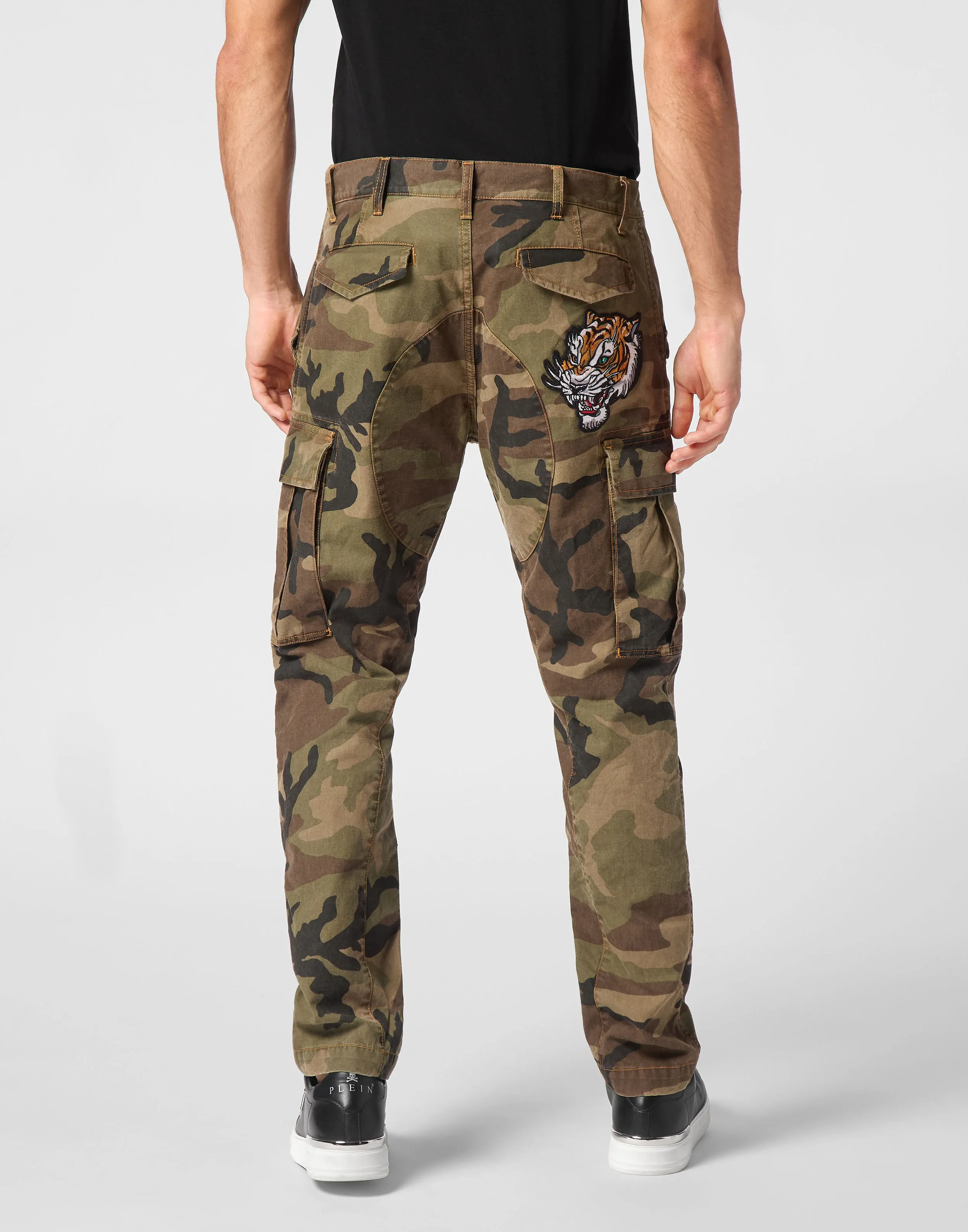 Pantalon Cargo en Denim Camouflage