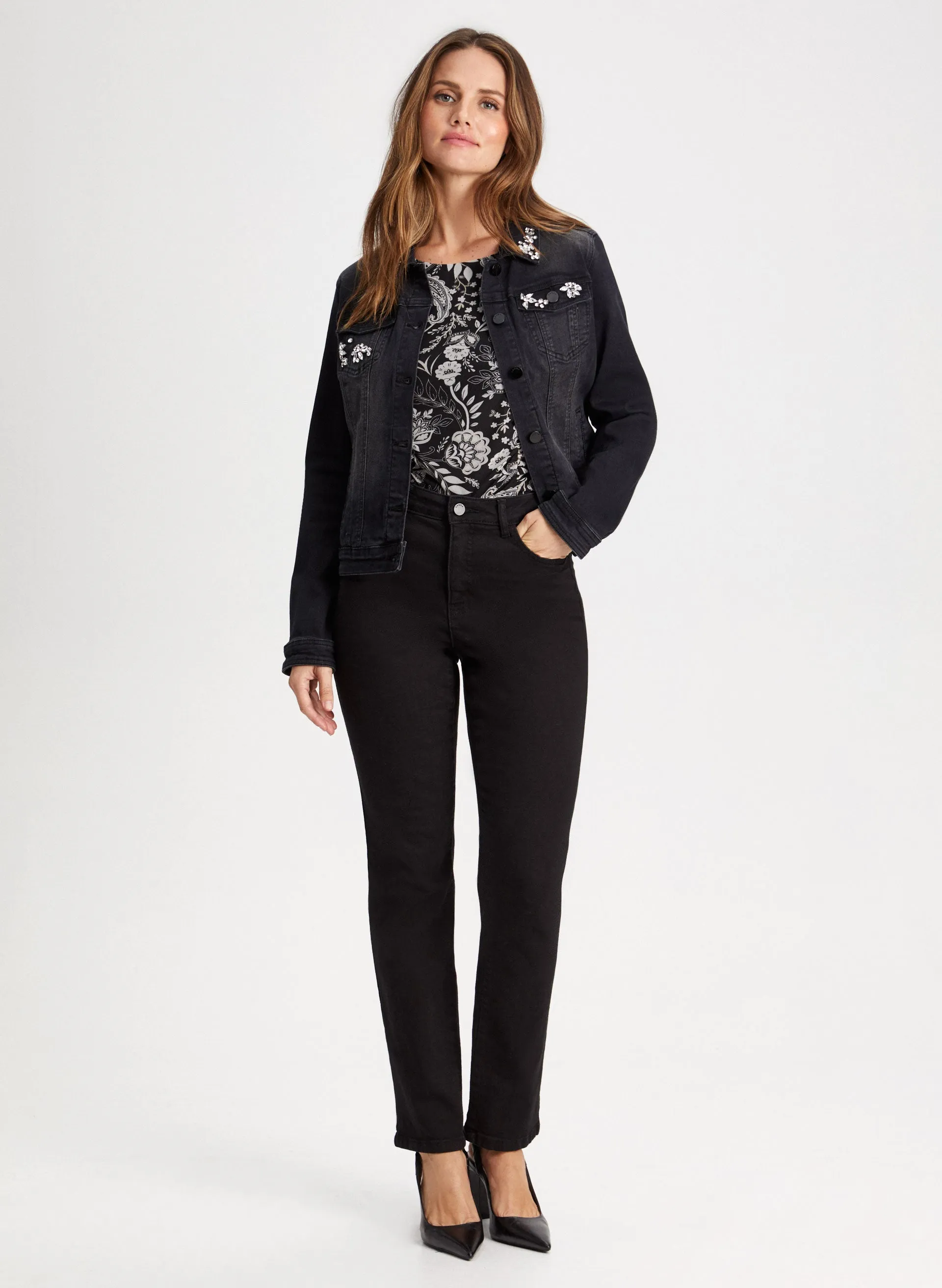 Veste en jean & Haut à imprimé Paisley