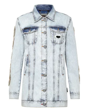 Veste en Jean avec Câble Cristal