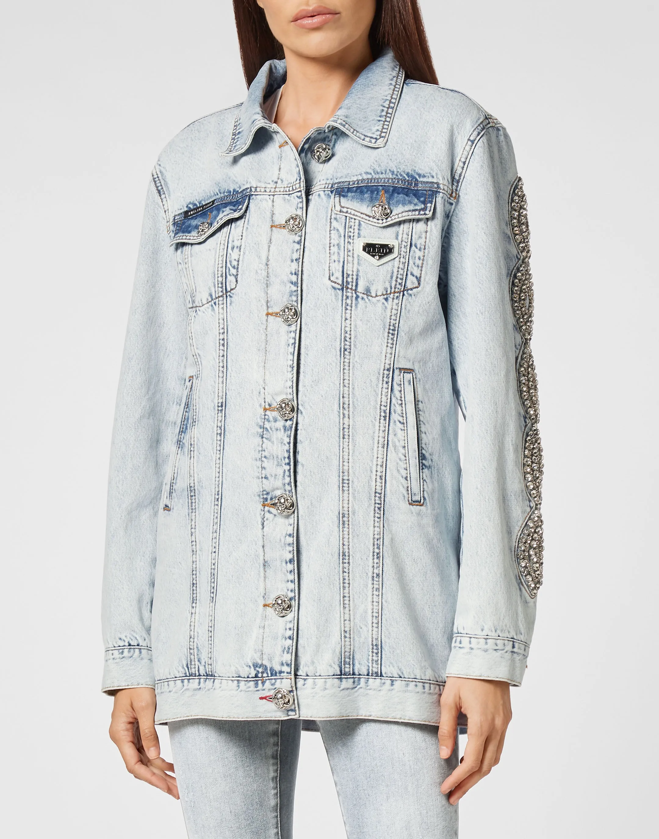 Veste en Jean avec Câble Cristal