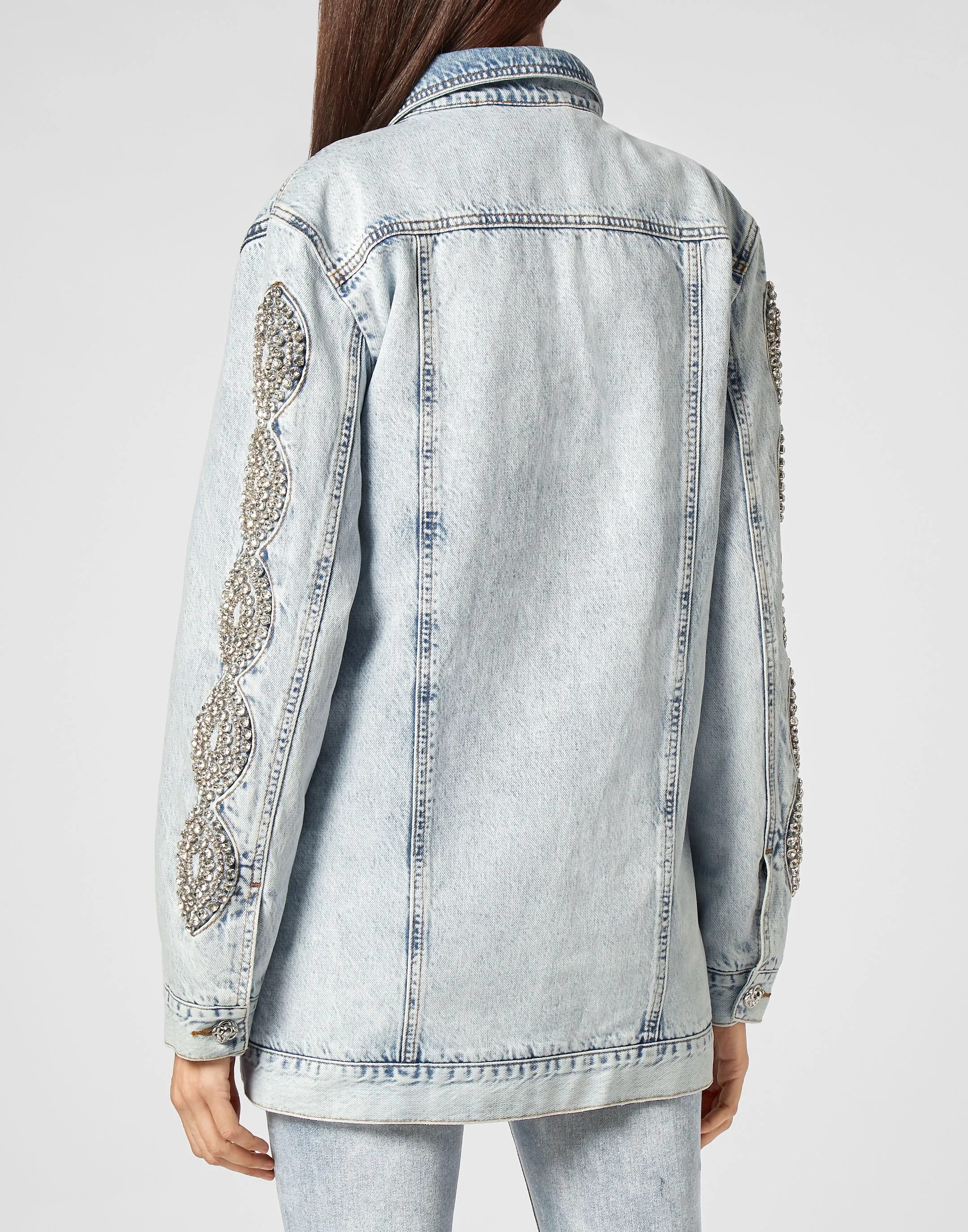 Veste en Jean avec Câble Cristal