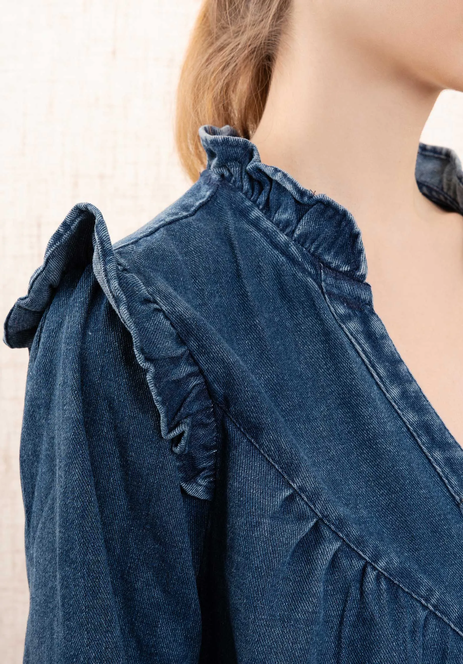 Veste en Jean R1109 Bleue