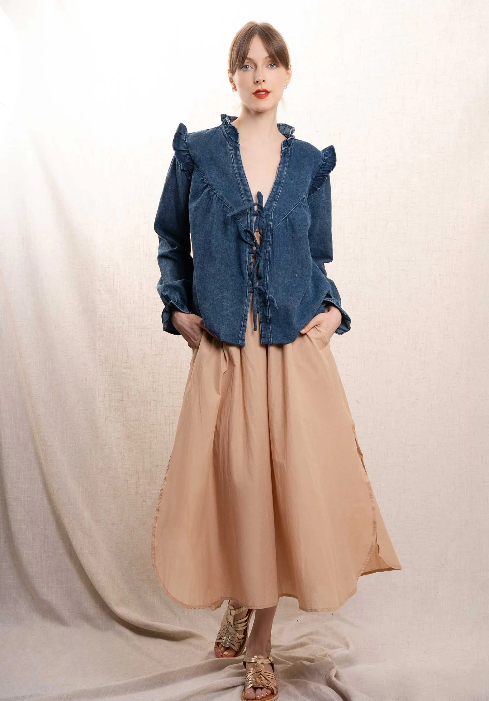 Veste en Jean R1109 Bleue