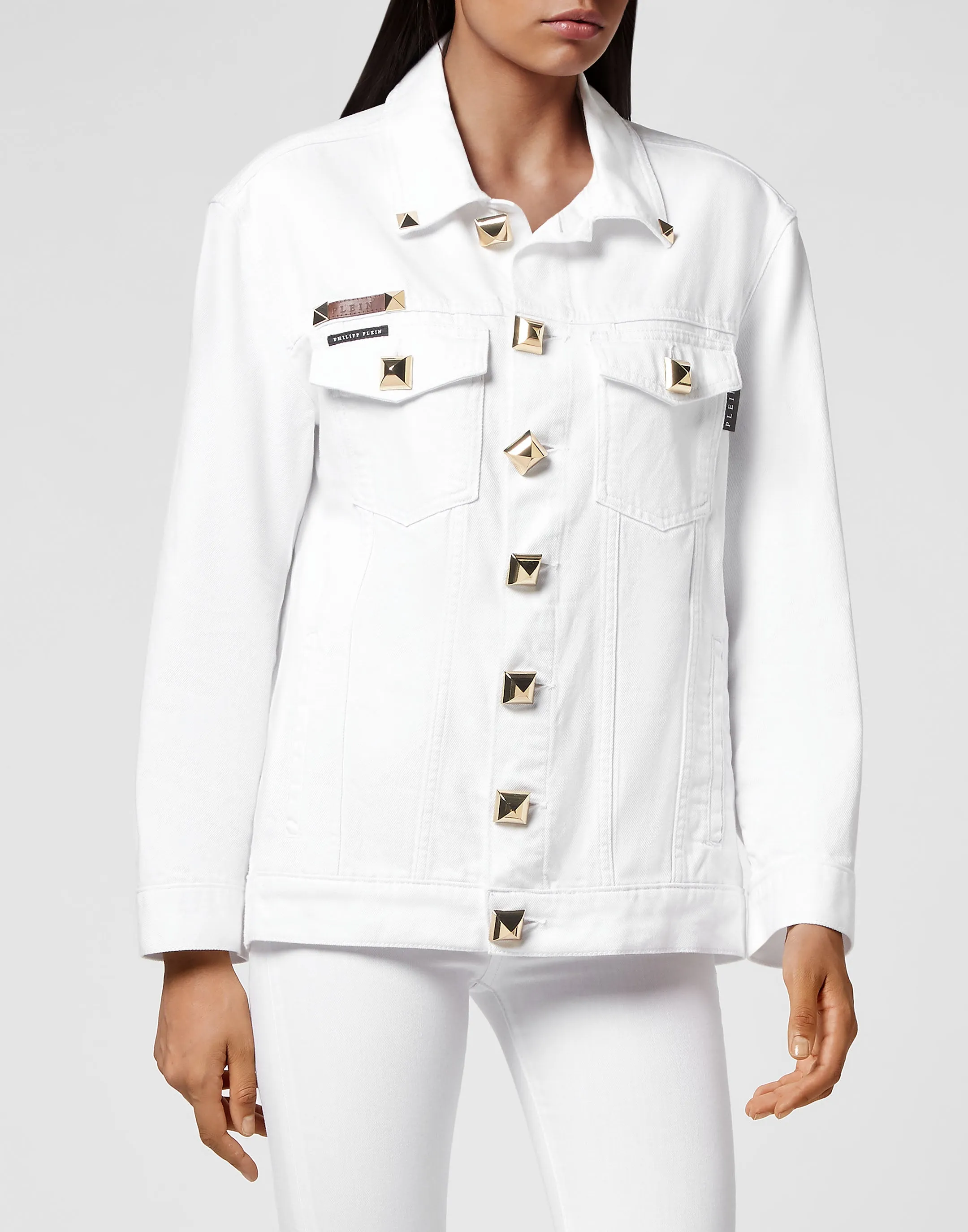 Veste en jean à clous
