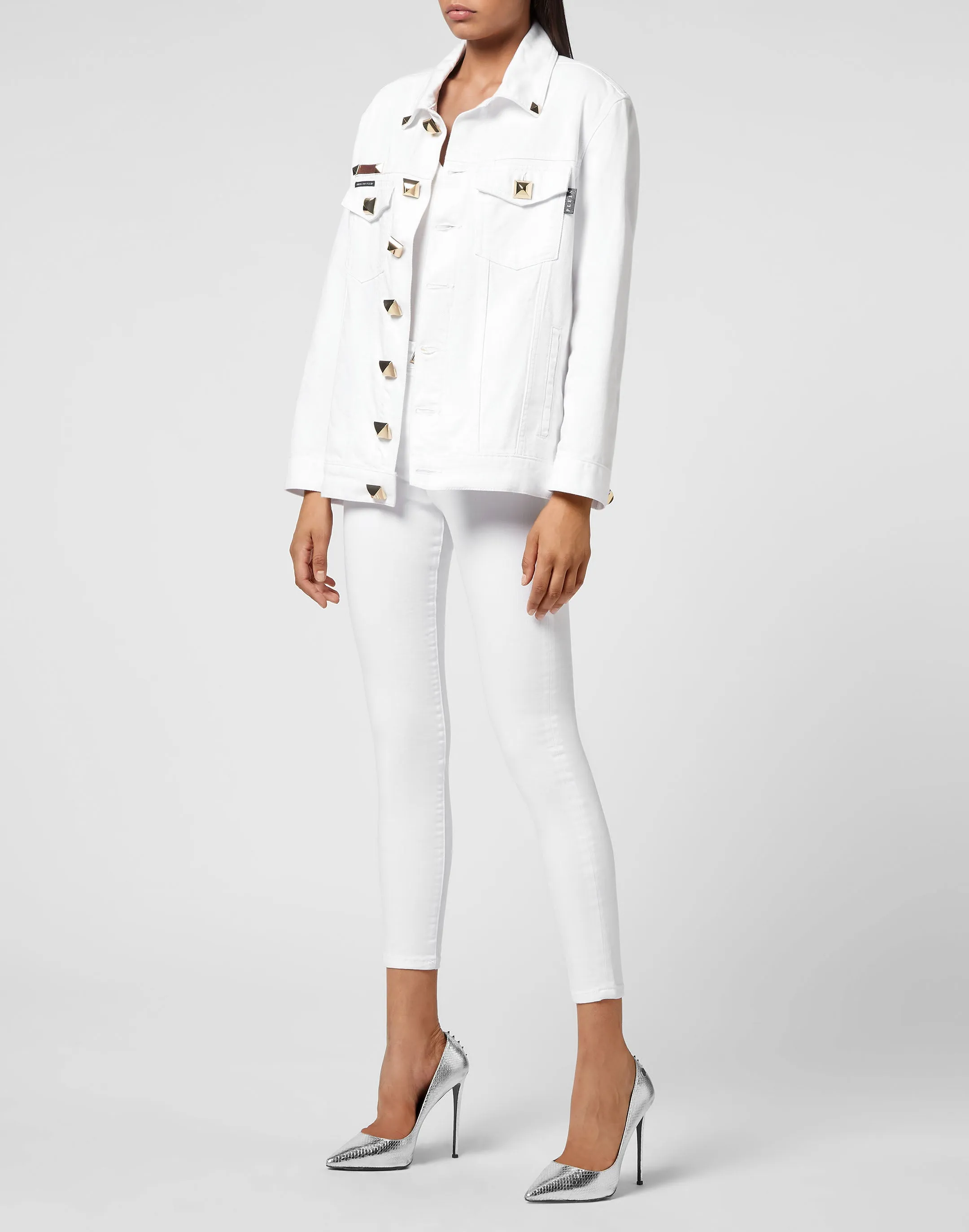 Veste en jean à clous
