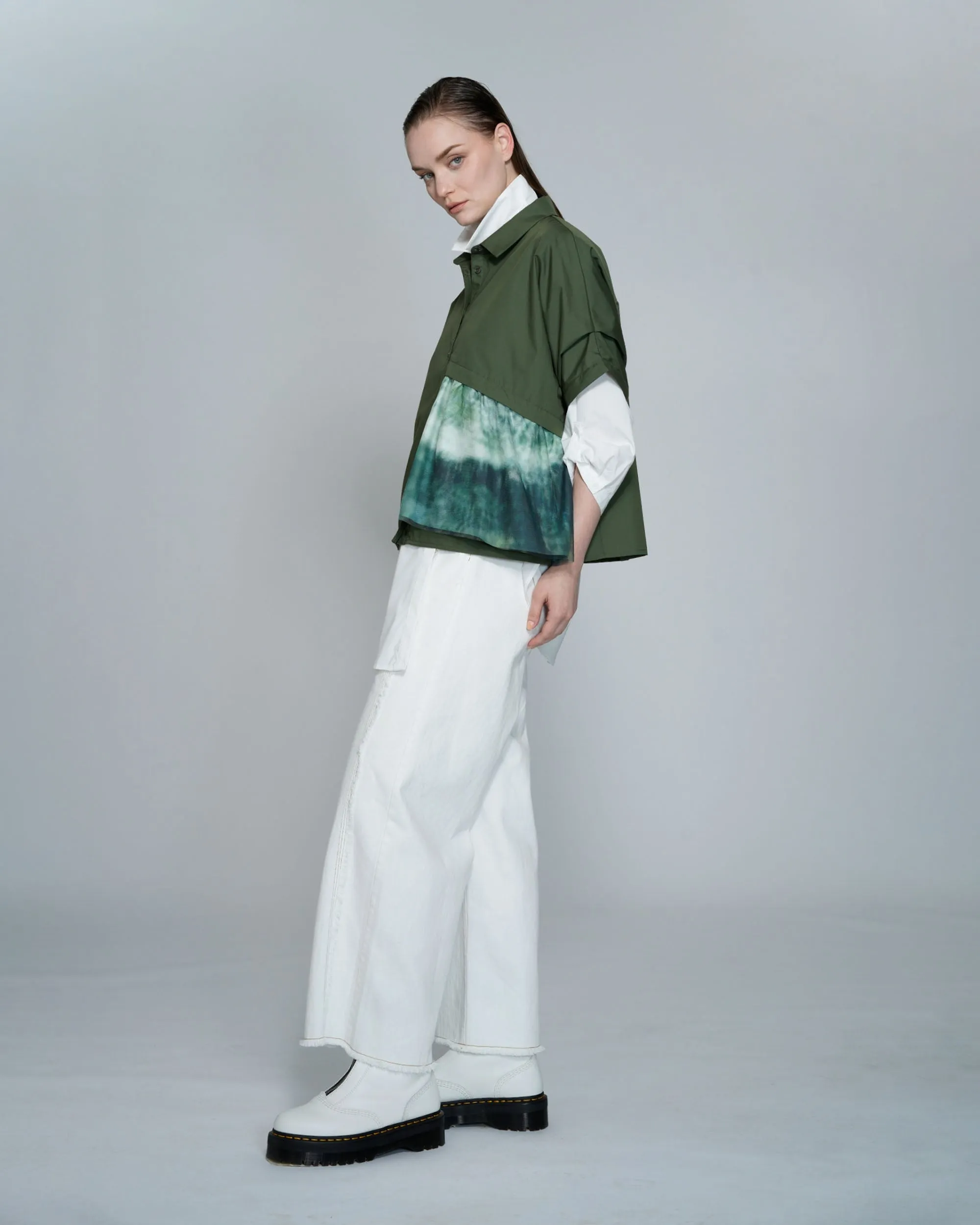 Pantalon large à pièce en denim Vêtement_Atsuro-Tayama