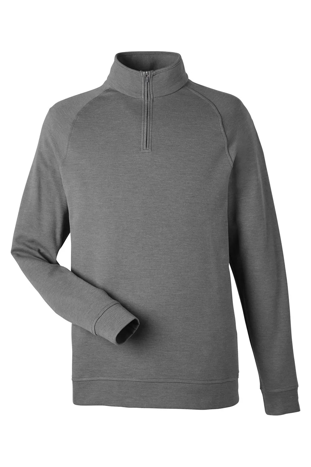 Devon & Jones Hommes Nouveaux Classiques Charleston Pull à Zip 1/4 - Gris Graphite Mélangé