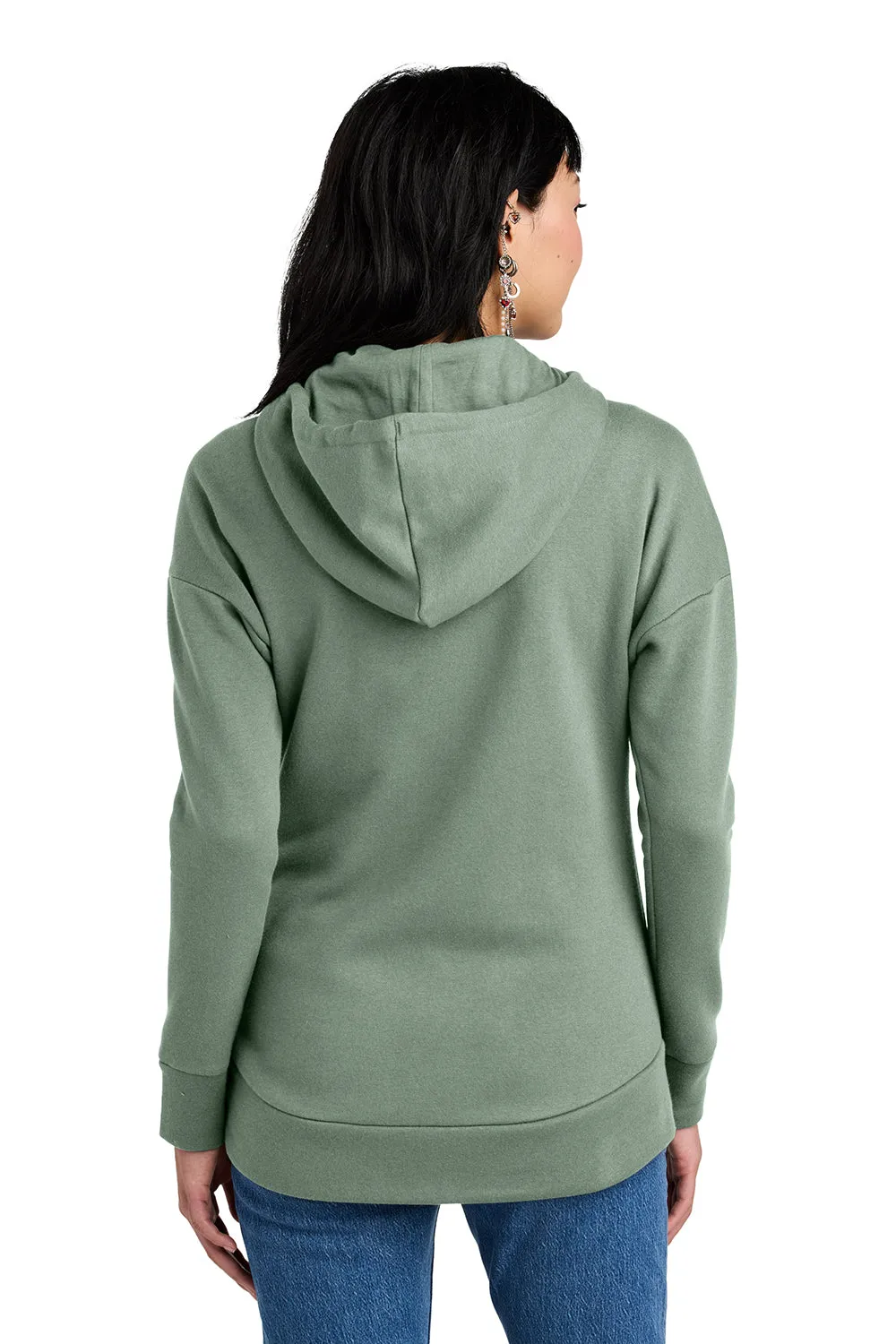 Pull à capuche en polaire pour femmes District - Poids parfait - Fermeture éclair complète avec poches - Vert laurier