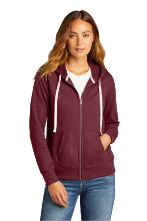 Pull à capuche zip complet pour femmes District avec poches - Marron chiné